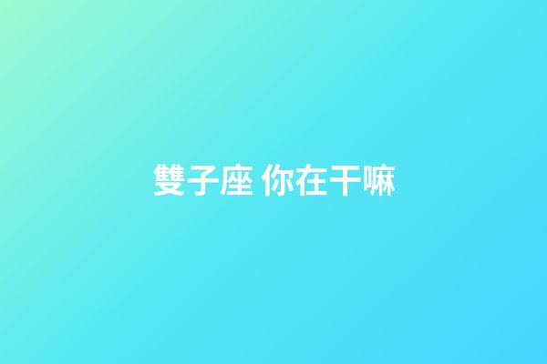 雙子座 你在干嘛-第1張-星座運勢-玄機派